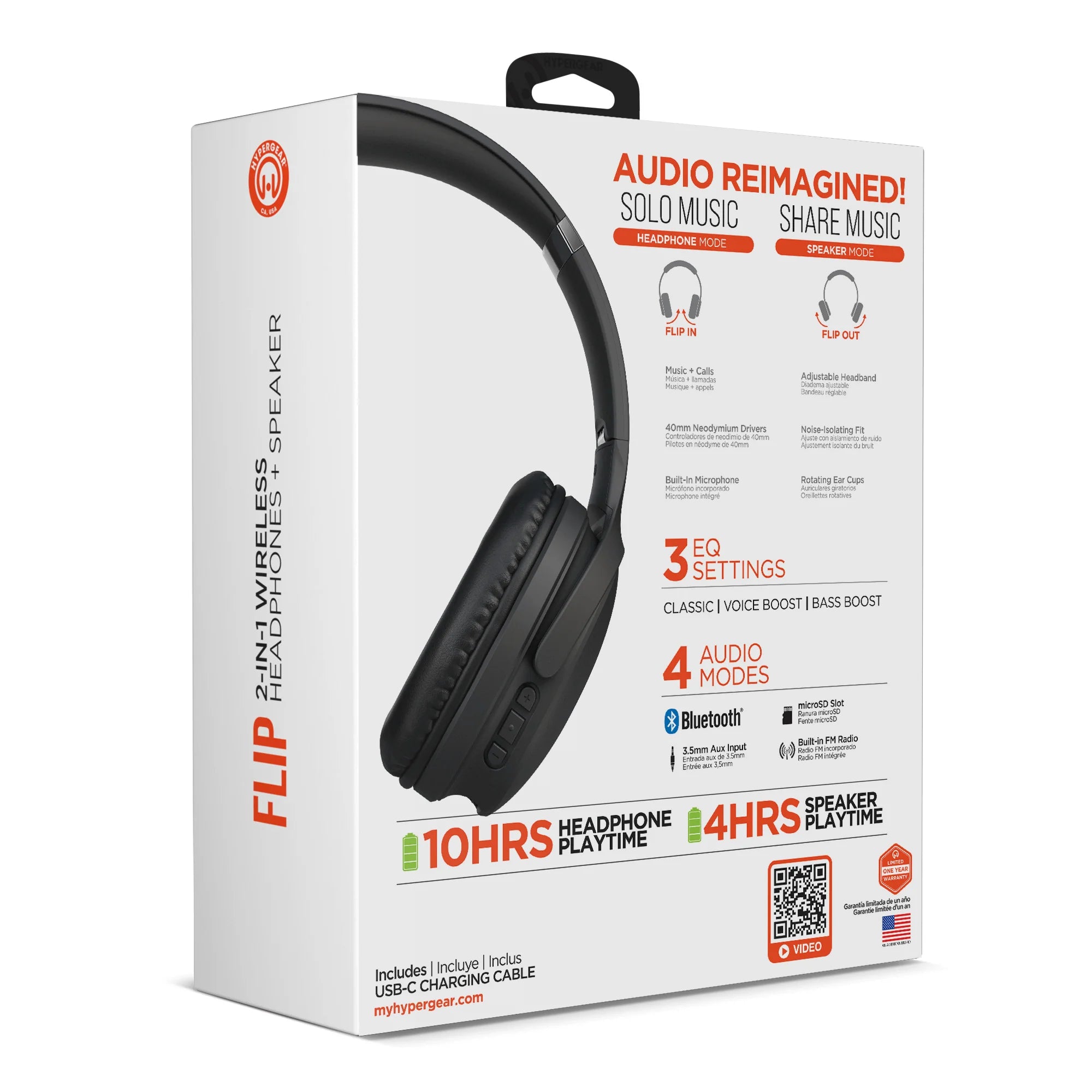 Hypergear Flip 2-In-1 Headphones plus Speaker