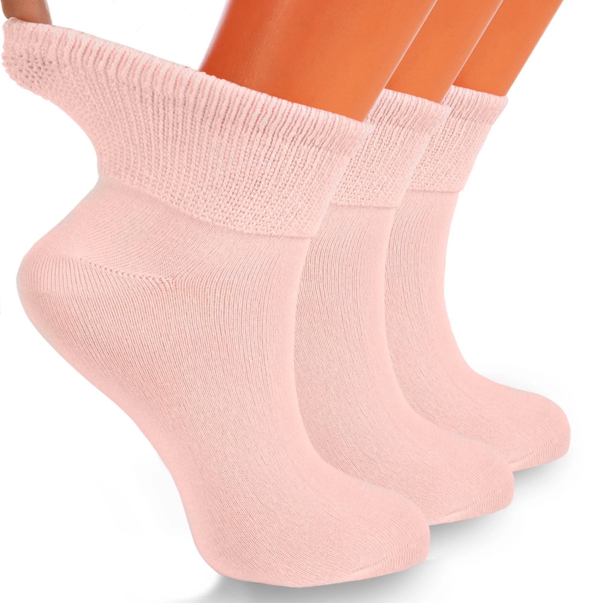 Diabetic Ankle Socks 3 Pairs Moisture-Wicking Cotton Breathable Seamless Toe