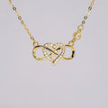 18K Gold Plated Micro Pave Heart Infinity Pendant Necklace