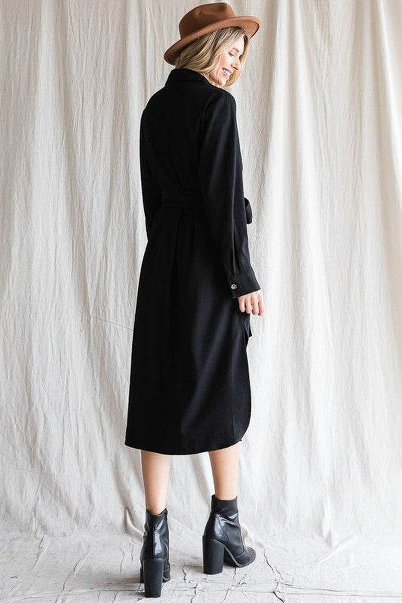 Button down Shirt Long Dress plus 30-545P