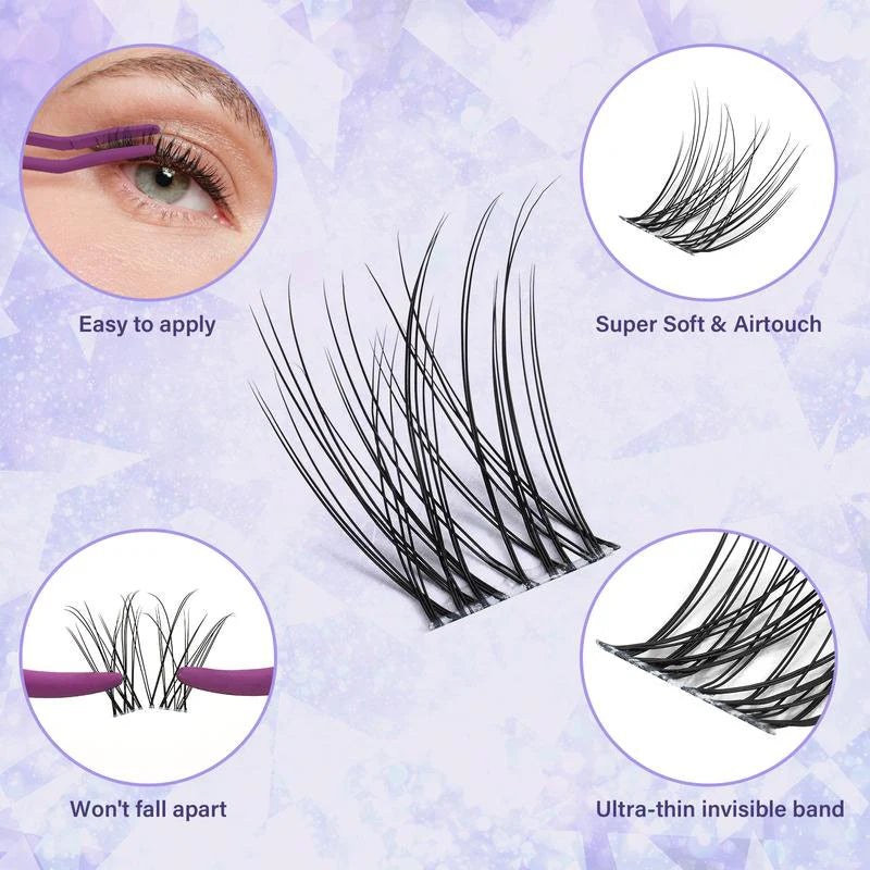 【Deals for You】Flora Natural C Curl Kit - 120Pcs 8-18Mm Eyelash Cluster DIY Springtok Lash Extensions at Home Makeup Cosmetic with Natural Lash Look