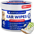 Dog Ear Wipes 100 Ear Itch Relief Soft Wipes Removes Wax and Dirt Soothing Ear Cleaner Wipes for Dogs and Puppies 100% Plant Based Unscented Dye Free Coconut Oil