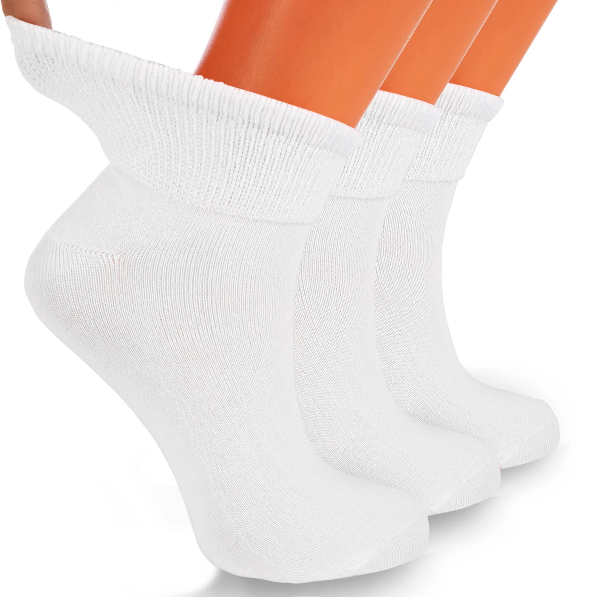 Diabetic Ankle Socks 3 Pairs Moisture-Wicking Cotton Breathable Seamless Toe