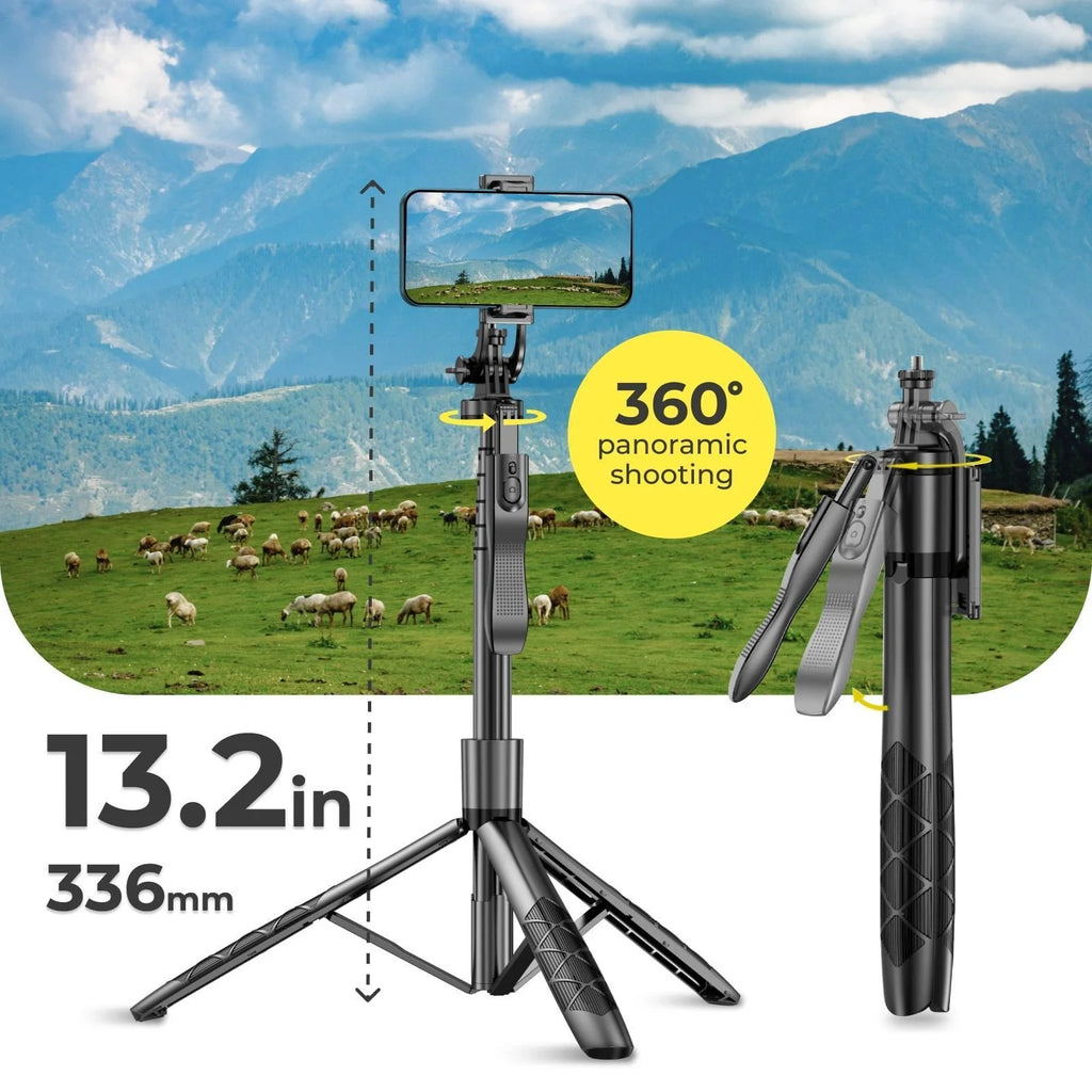 Phone Tripod 62 Selfie Stick for Iphone with Remote and 3W LED Light, Universal Mount, Phone Stand for Recording & Streaming, Tripod for Iphone & Android Phone & Gopro